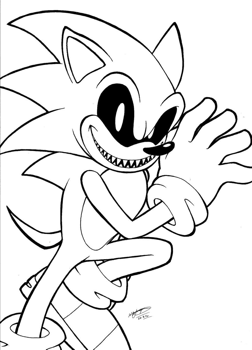 Sonic Exe Color Pages COLORFEDA