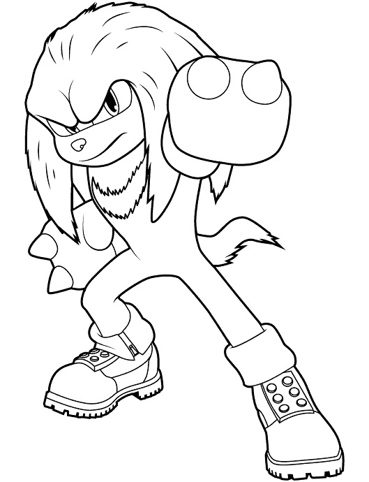 Sonic Knuckles Coloring Pages Coloring Book 