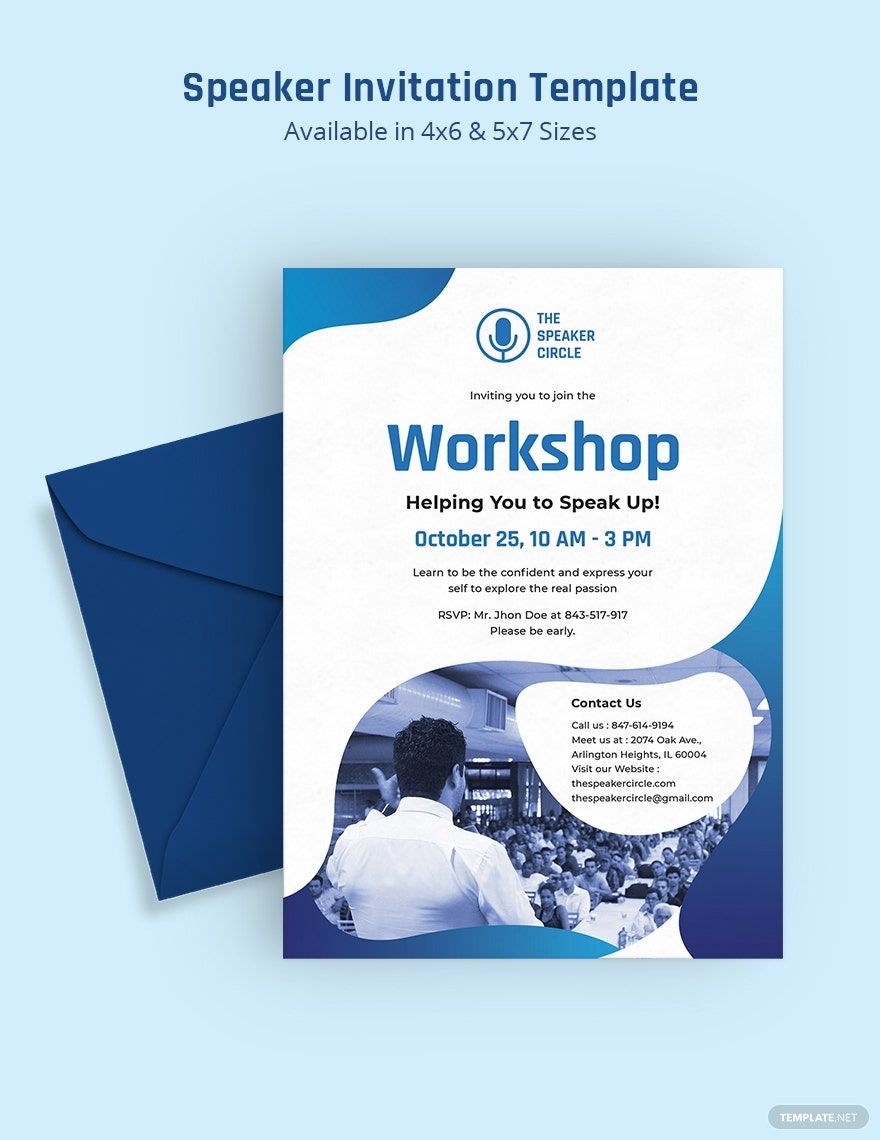 Speaker Invitation Template In Pages Word InDesign Publisher