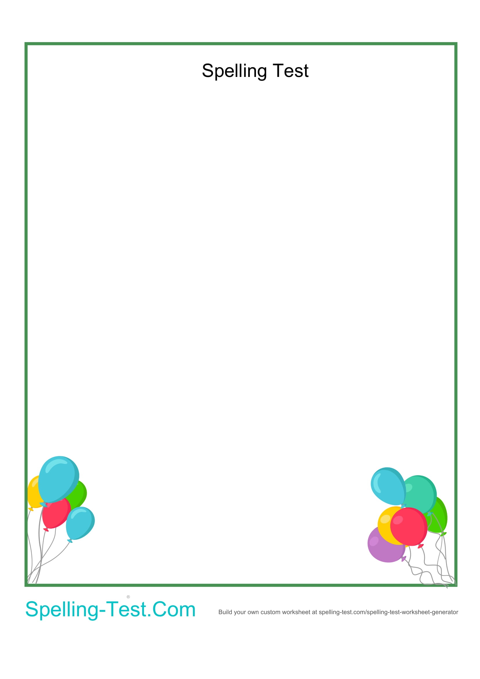 Spelling Test Worksheet Generator Maker Free Printable 