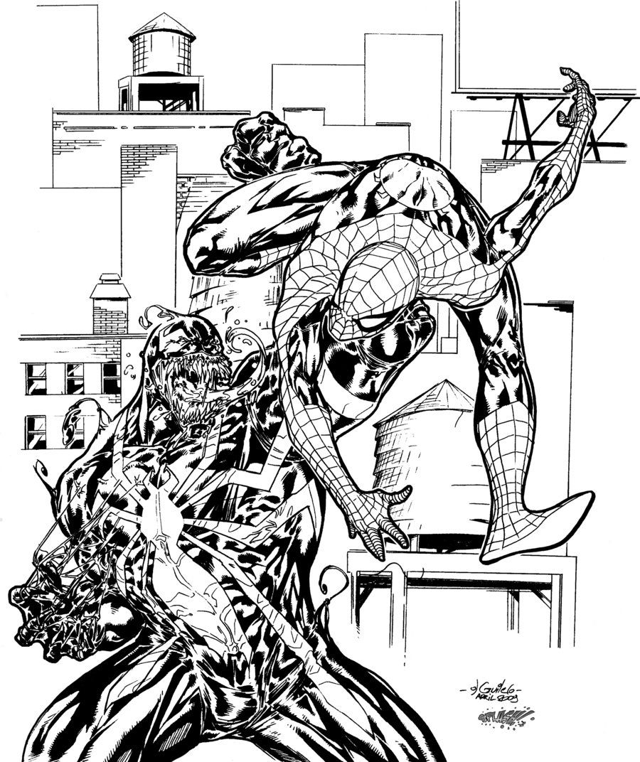 Spiderman And Venom Coloring Pages Free Coloring Home