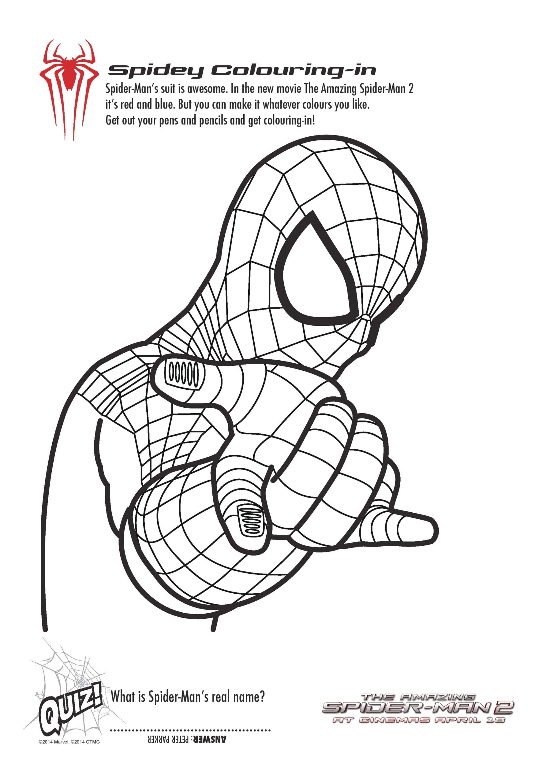 Spiderman Colouring Printables