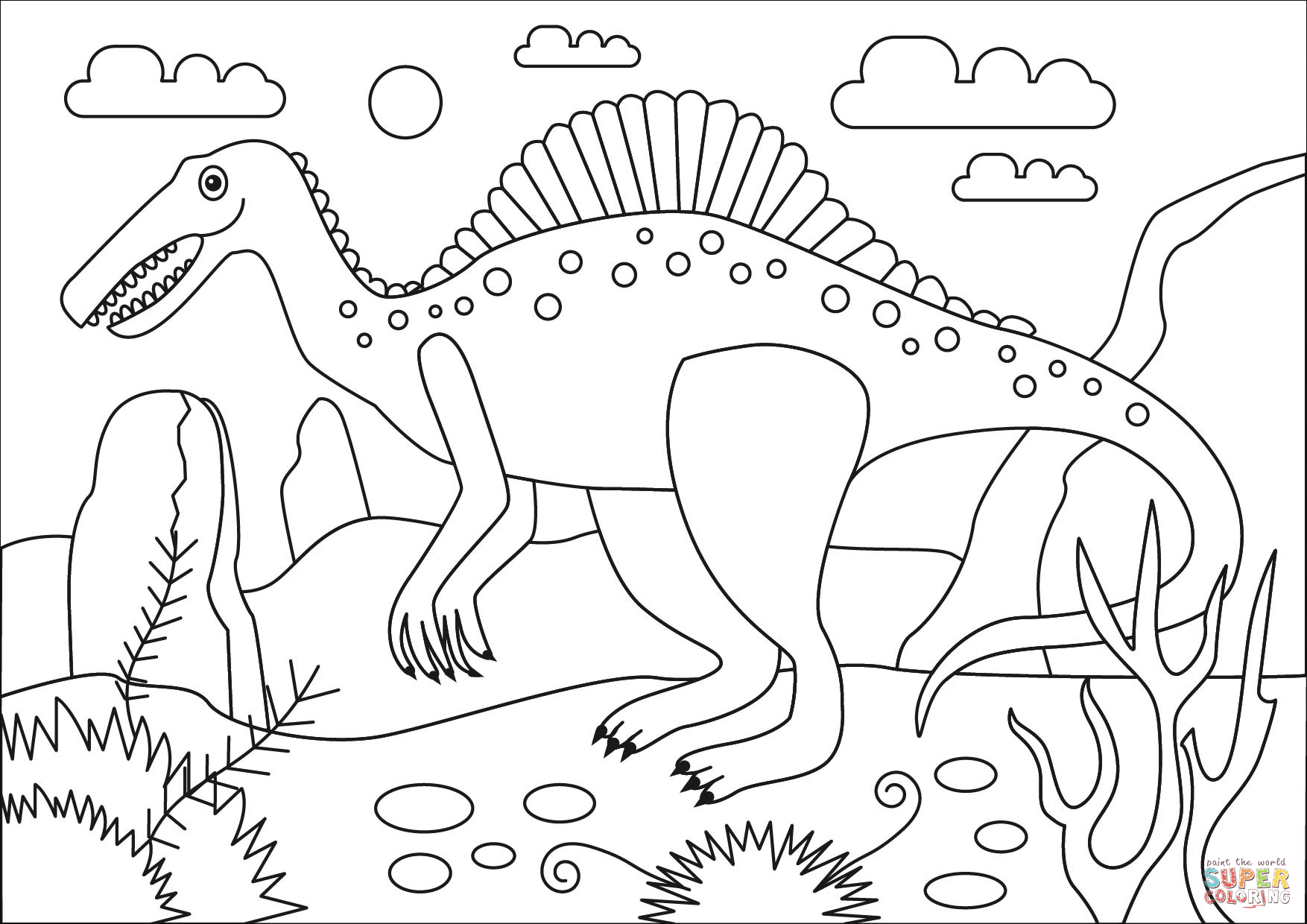 Spinosaurus Coloring Page Spinosaurus Dinosaur Coloring Page Free 