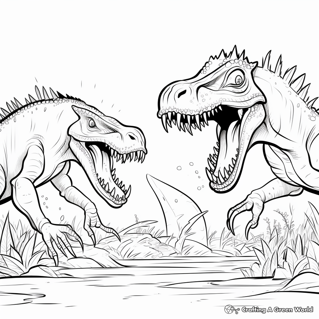 Spinosaurus Vs T Rex Coloring Pages Pdf Infoupdate