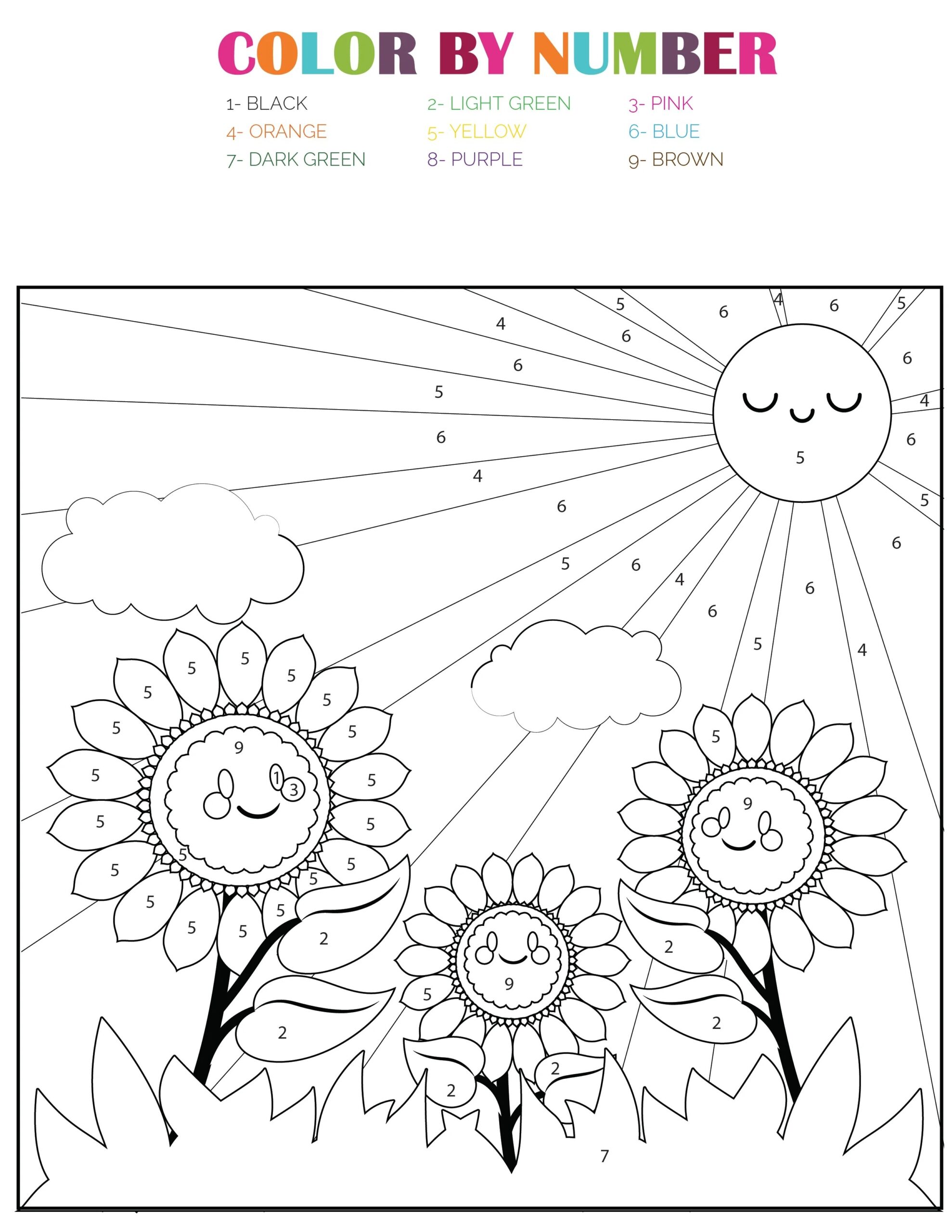 Spring Color By Number Printables Printable Word Searches