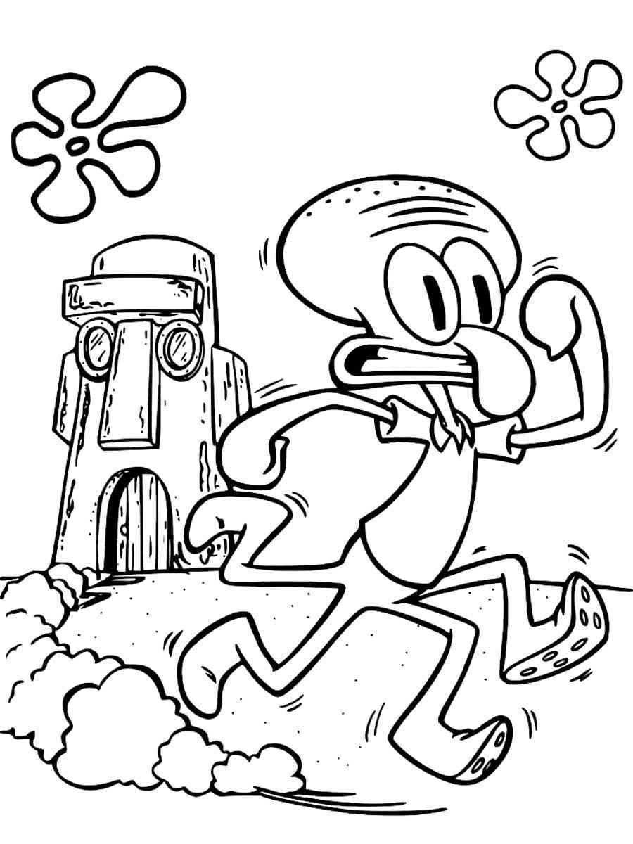 Squidward Coloring Pages