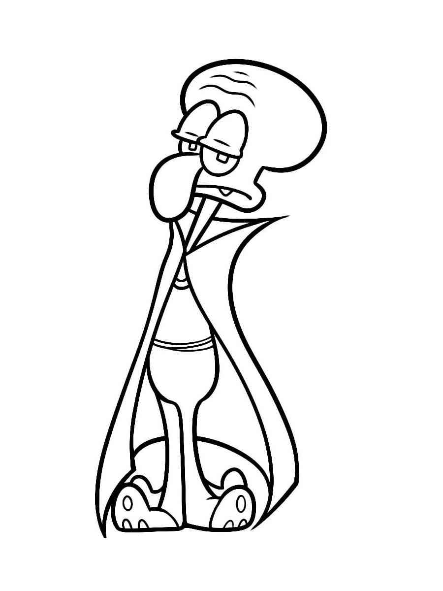 Squidward Coloring Pages