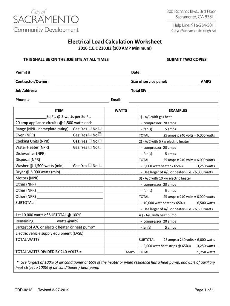 Standard Calculation For Dwelling Unit Information By Electrical