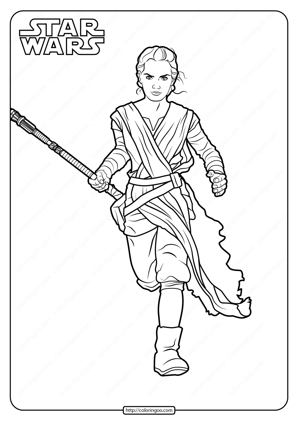 Star Wars Rey Printable Coloring Pages Book