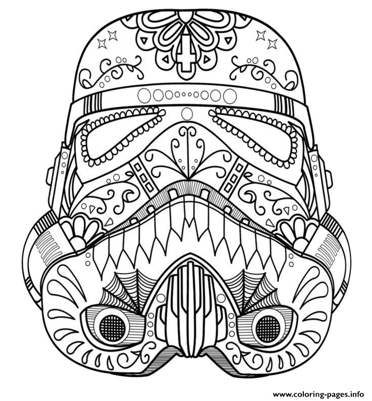 Starwars Skull Sugar Adult Coloring Page Printable