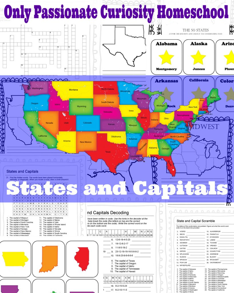 States And Capitals Printable Flash Cards And Worksheets Only 