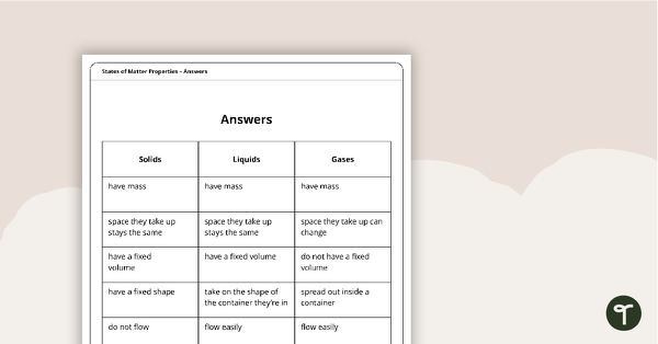 matter and properties worksheet