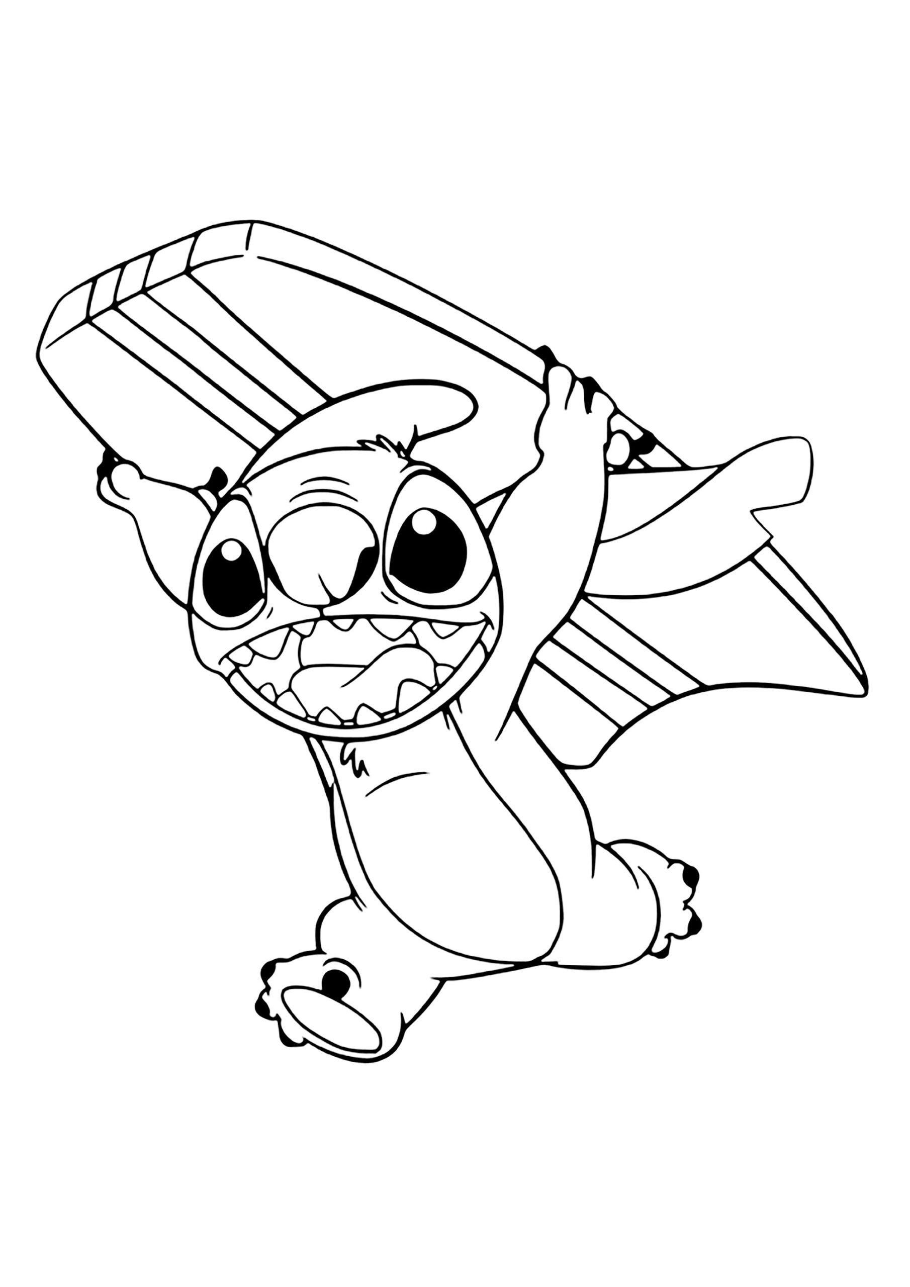 Stitch And His Surfboard Lilo And Stitch Kids Coloring Pages Page 