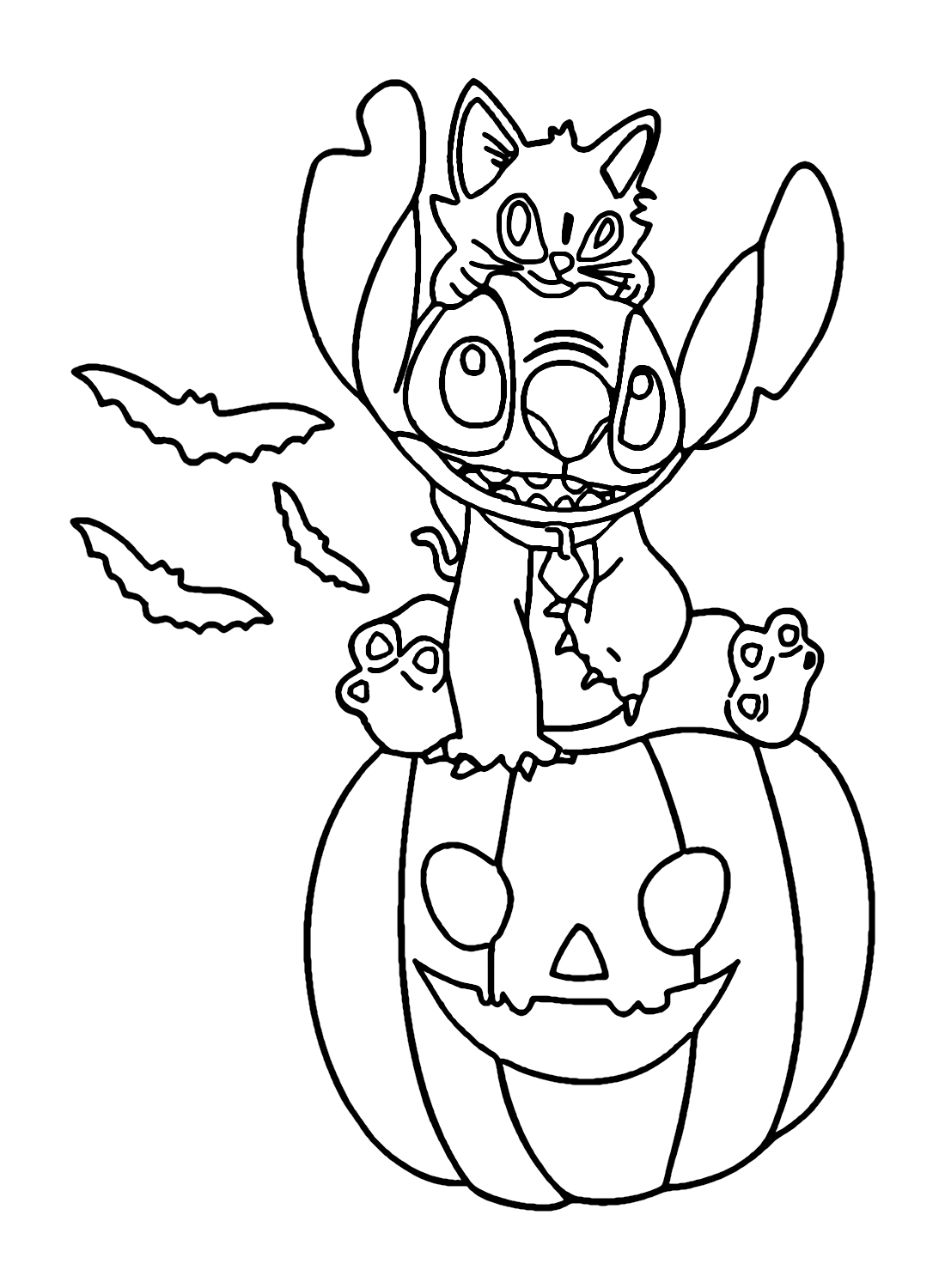 Stitch Halloween Coloring Pages Coloring Nation