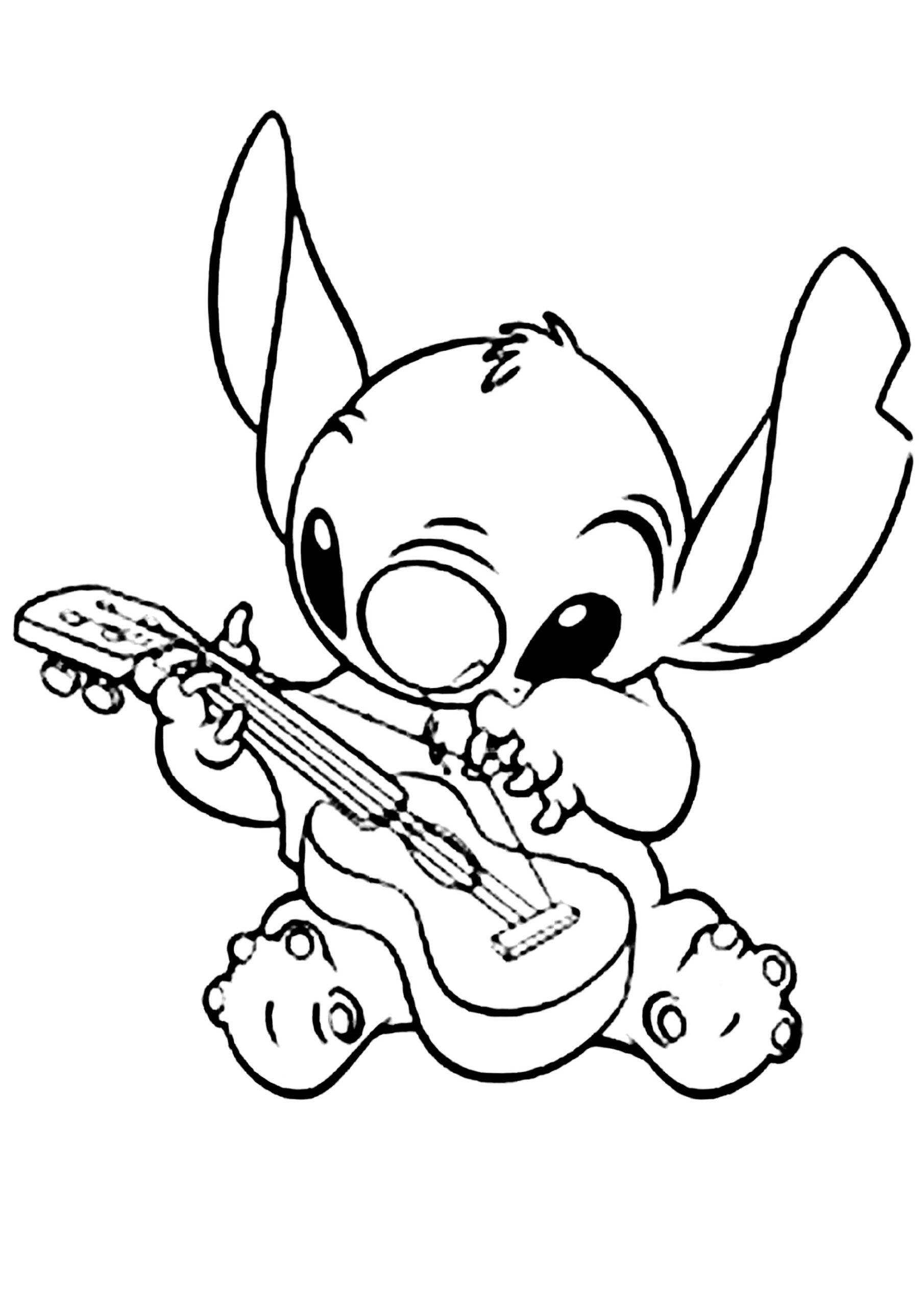Stitch Plays Guitar Lilo And Stitch Kids Coloring Pages Page Page 6 