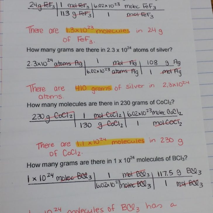 Stoichiometry Practice Converting Between Grams Moles And 