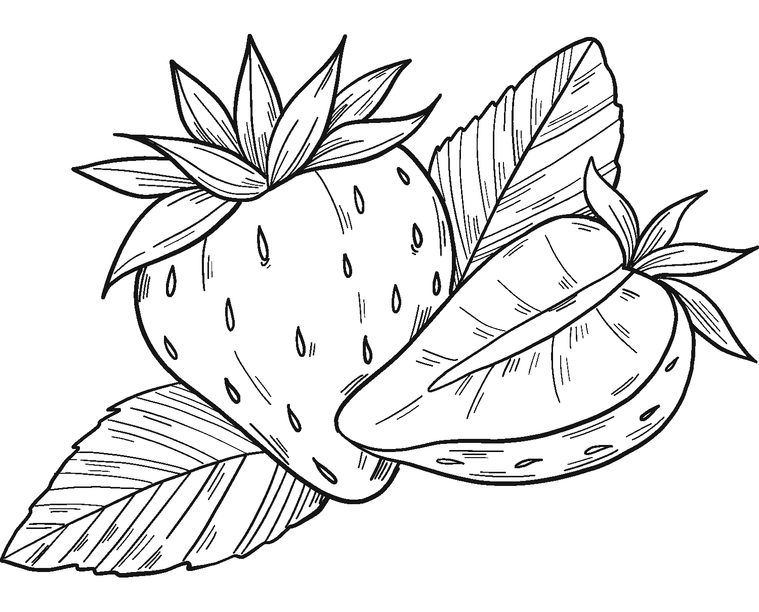 Strawberries Coloring Page ColouringPages