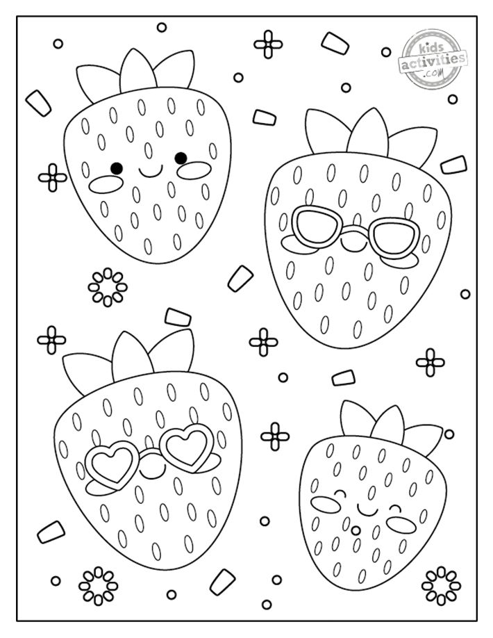Strawberries Coloring Pages Artofit