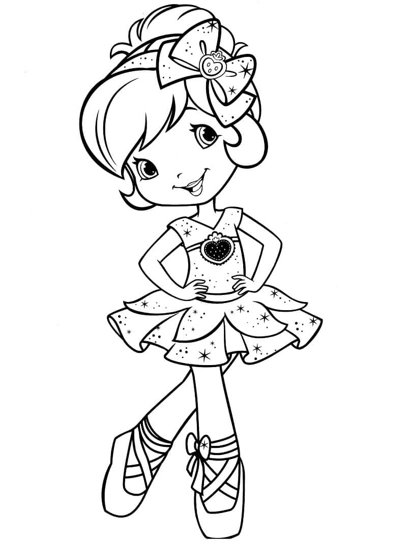 Strawberry Shortcake Ballerina Coloring Page Free Printable Coloring 