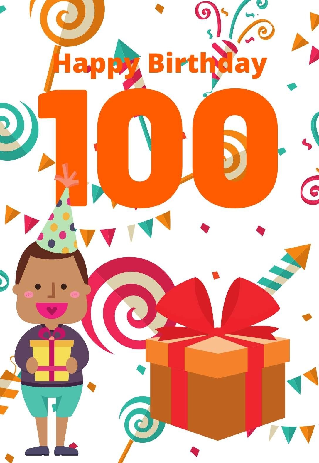 Stunning Printable Birthday Cards For 100 Years Olds free 