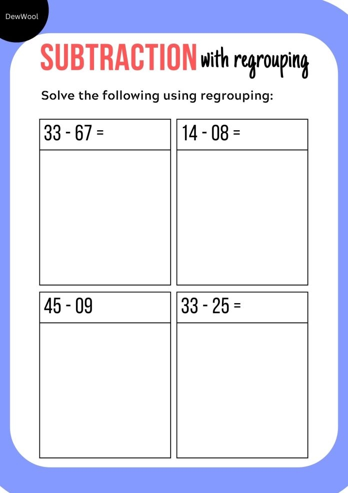 Subtraction Worksheets No Regrouping Worksheets Library
