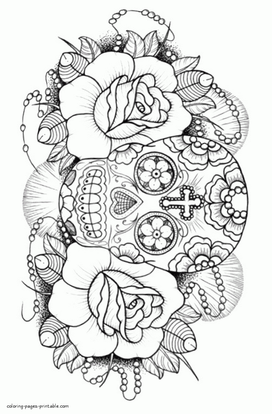 Sugar Skull Coloring Pages Printable Coloring Pages Skull Coloring 