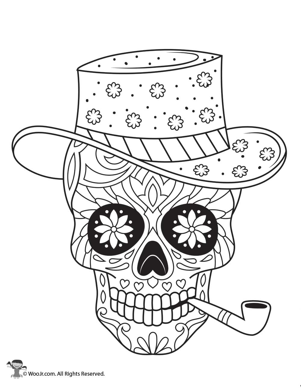 Sugar Skulls Adult Coloring Page Woo Jr Kids Activities Children