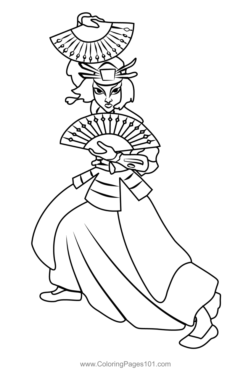 Suki From Avatar The Last Airbender Coloring Page For Kids Free 