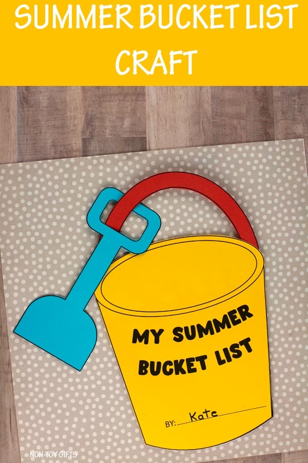 Summer Bucket List Craft With TEMPLATE Non Toy Gifts