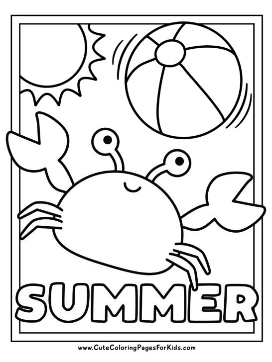 Summer Coloring Pages 10 Free Printable PDF Downloads Cute Coloring 