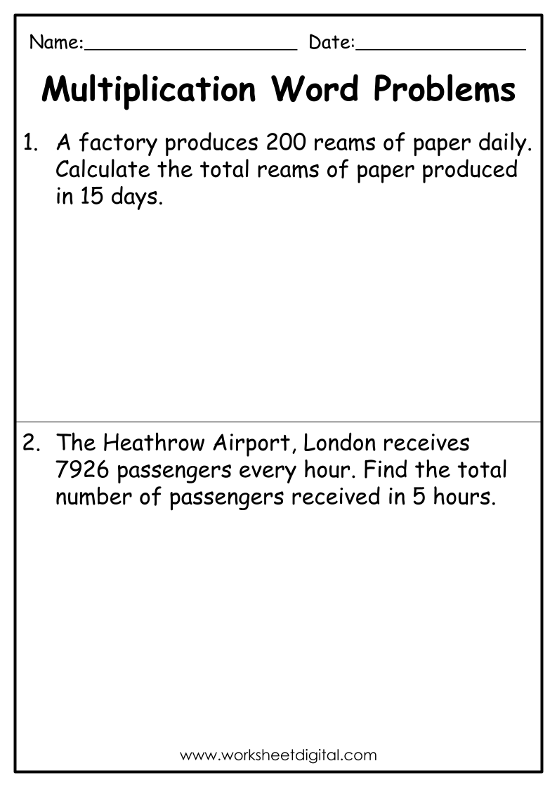 Summer Multiplication Word Problems For 3rd Grade Woo Jr Kids 