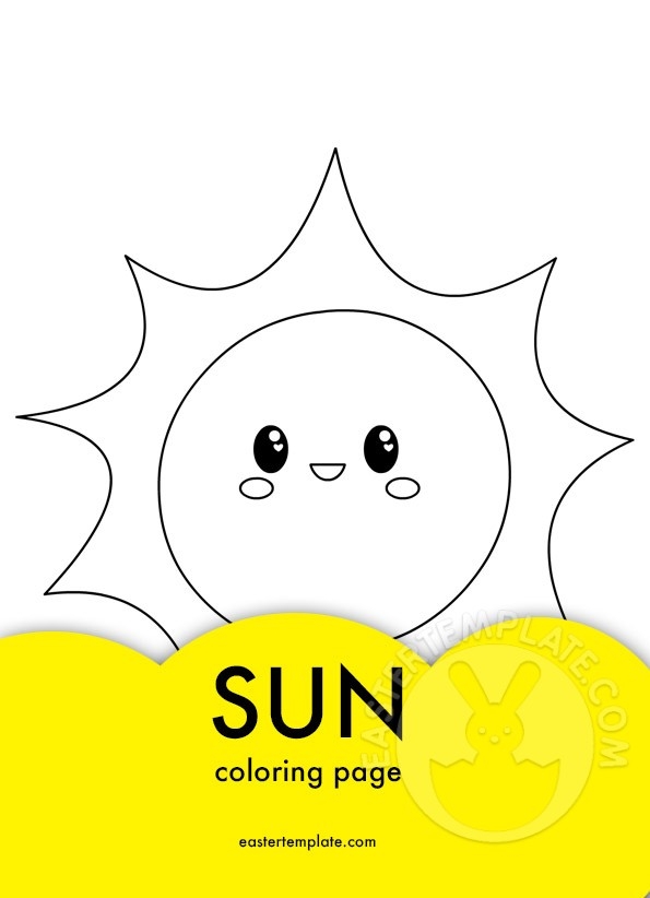 Sun Coloring Page Easter Template