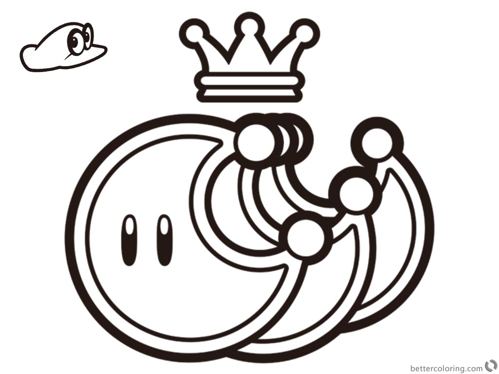 Super Mario Odyssey Coloring Pages Grand Moon Free Printable Coloring 