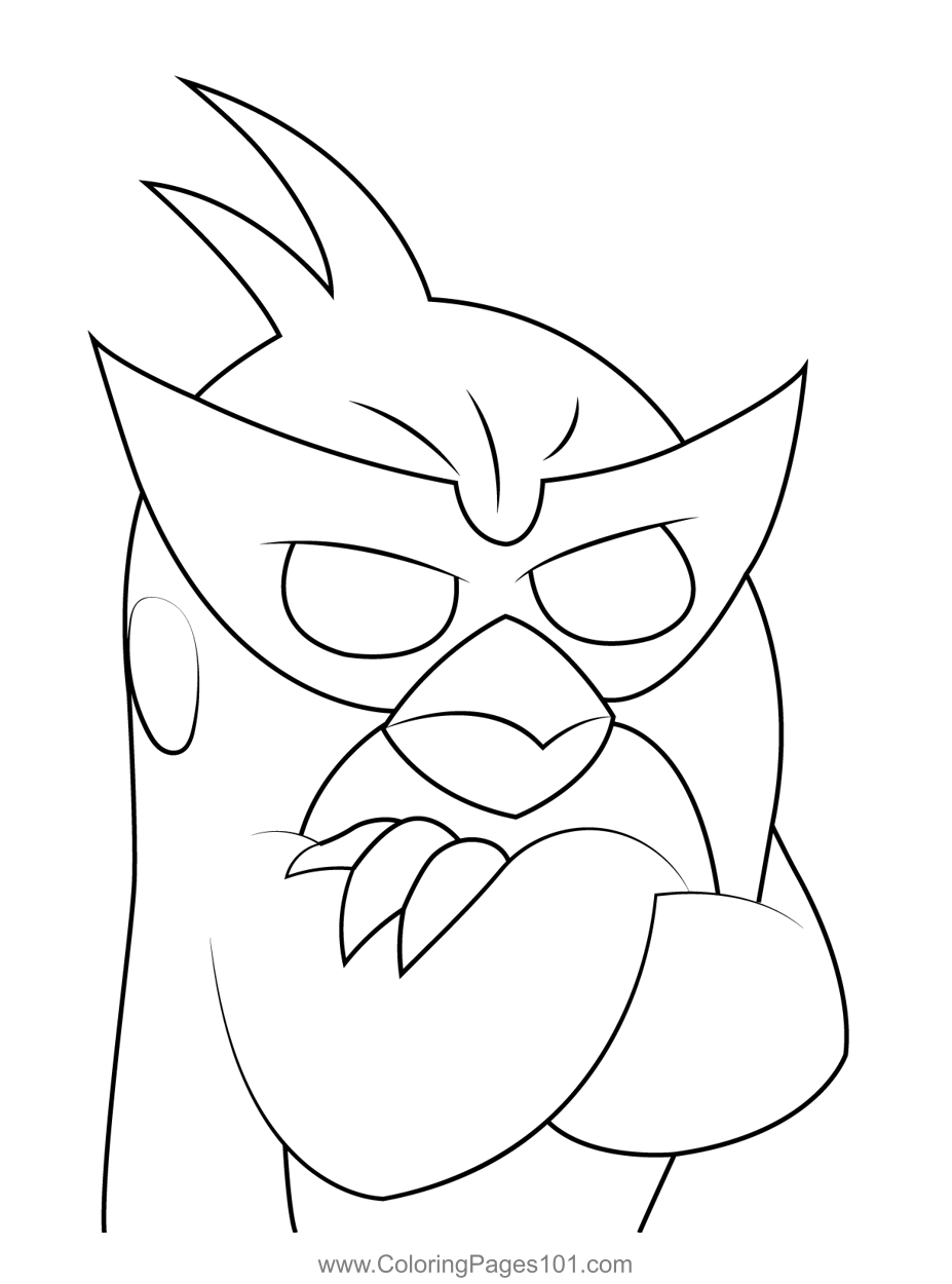 Super Red Angry Birds Coloring Page For Kids Free Angry Birds 