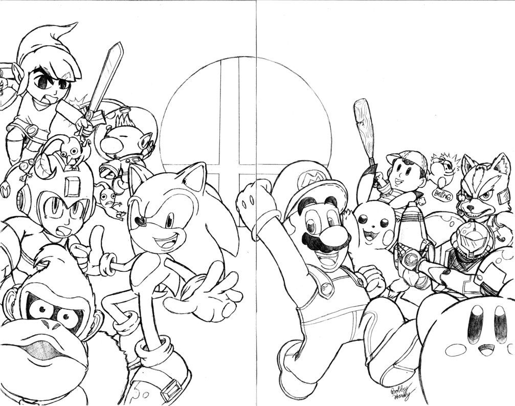 Super Smash Bros Coloring Pages Coloring Home
