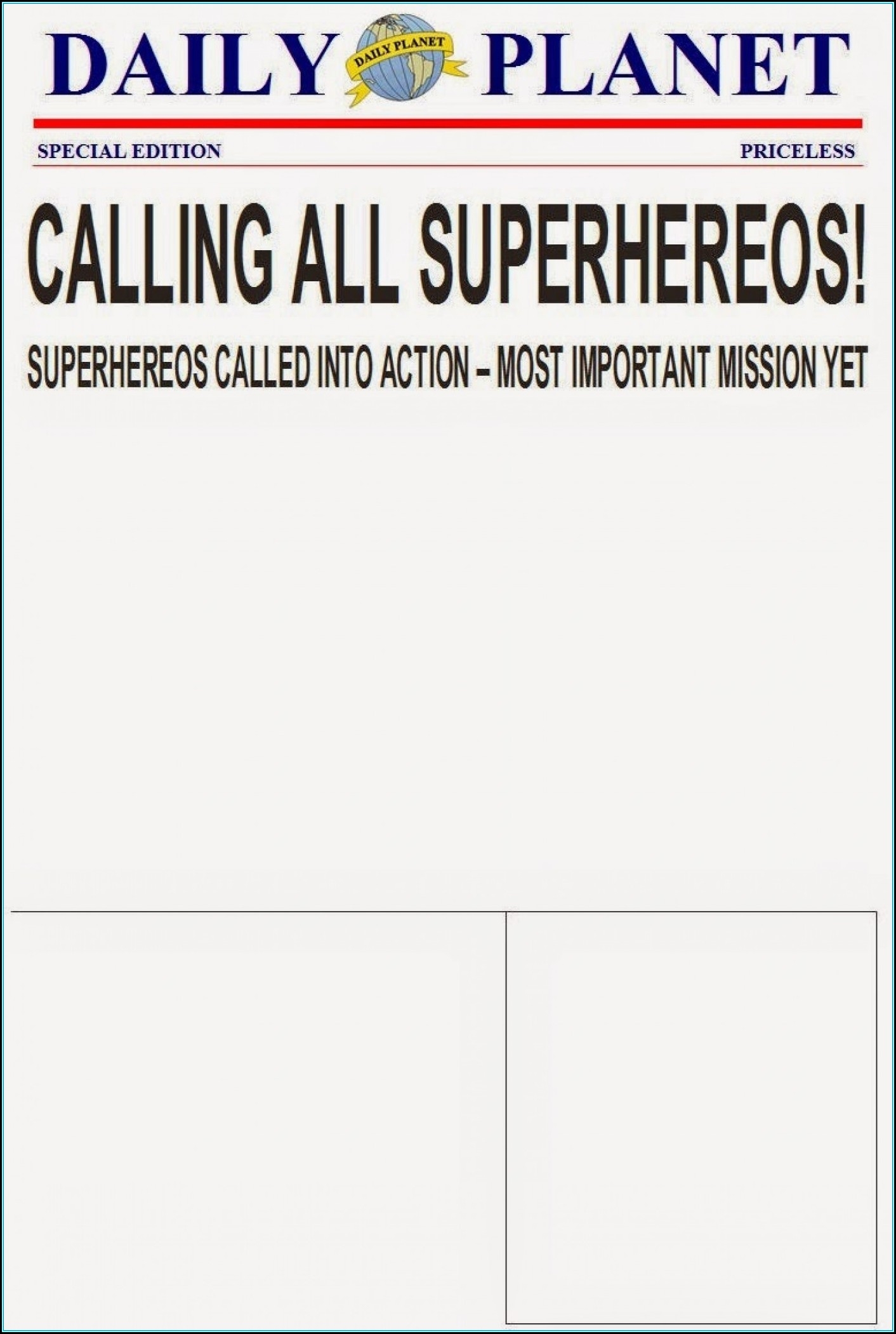 Superhero Newspaper Invitation Template Template 1 Resume Examples 