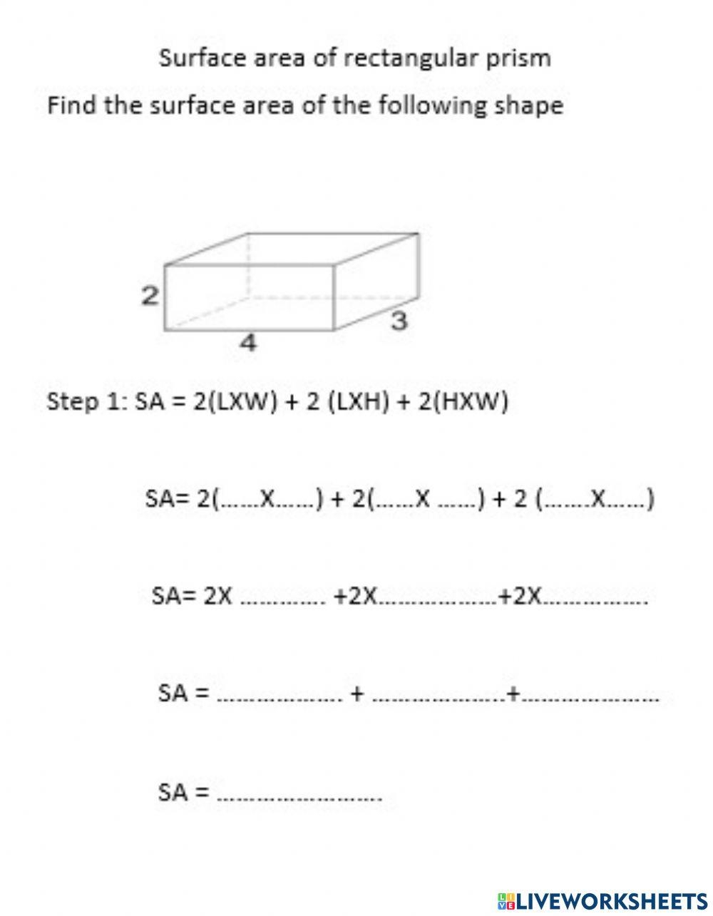 Surface Area Of A Rectangular Prism Formulas Examples Diagrams
