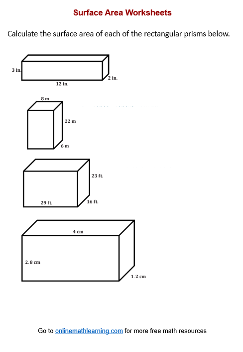 Surface Area Of A Rectangular Prism Formulas Examples Diagrams 