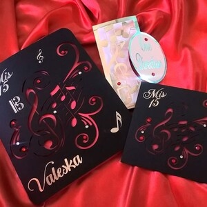SVG Envelope Musical Invitation Template Music Themed Party Cutting 