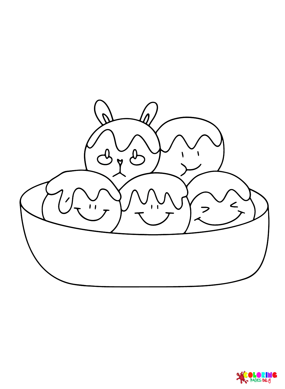 Takoyaki Cartoon Coloring Page Free Printable Coloring Pages