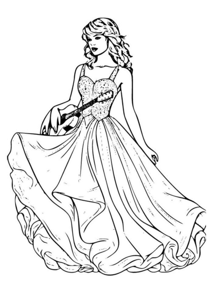Taylor Swift Coloring Pages Free Printable PDF 