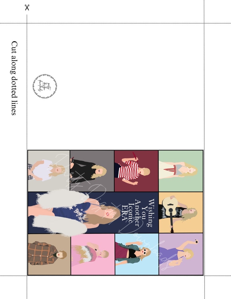 Taylor Swift Printable Birthday Card Swiftie Birthday Card Taylor 