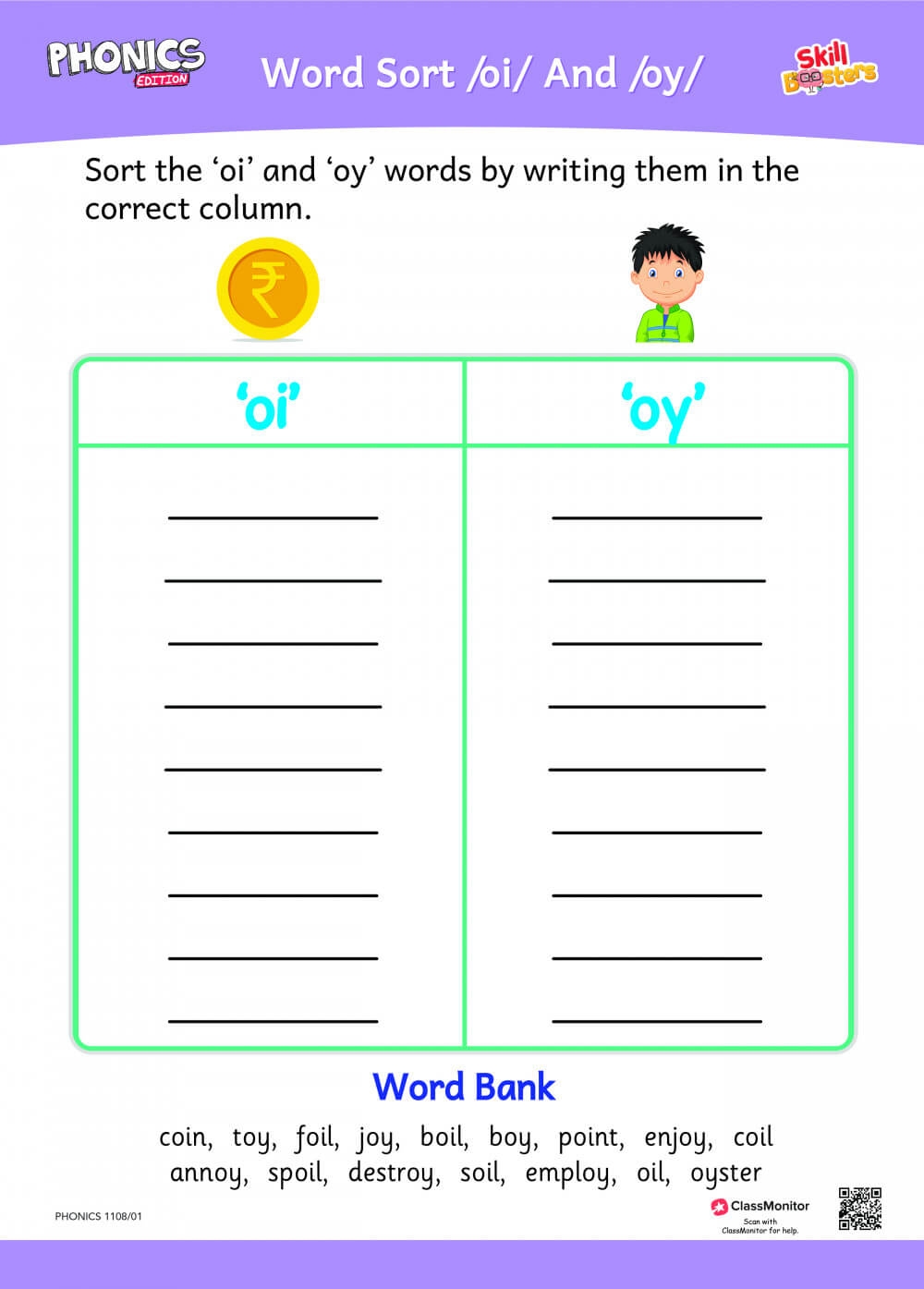 oi and oy worksheets