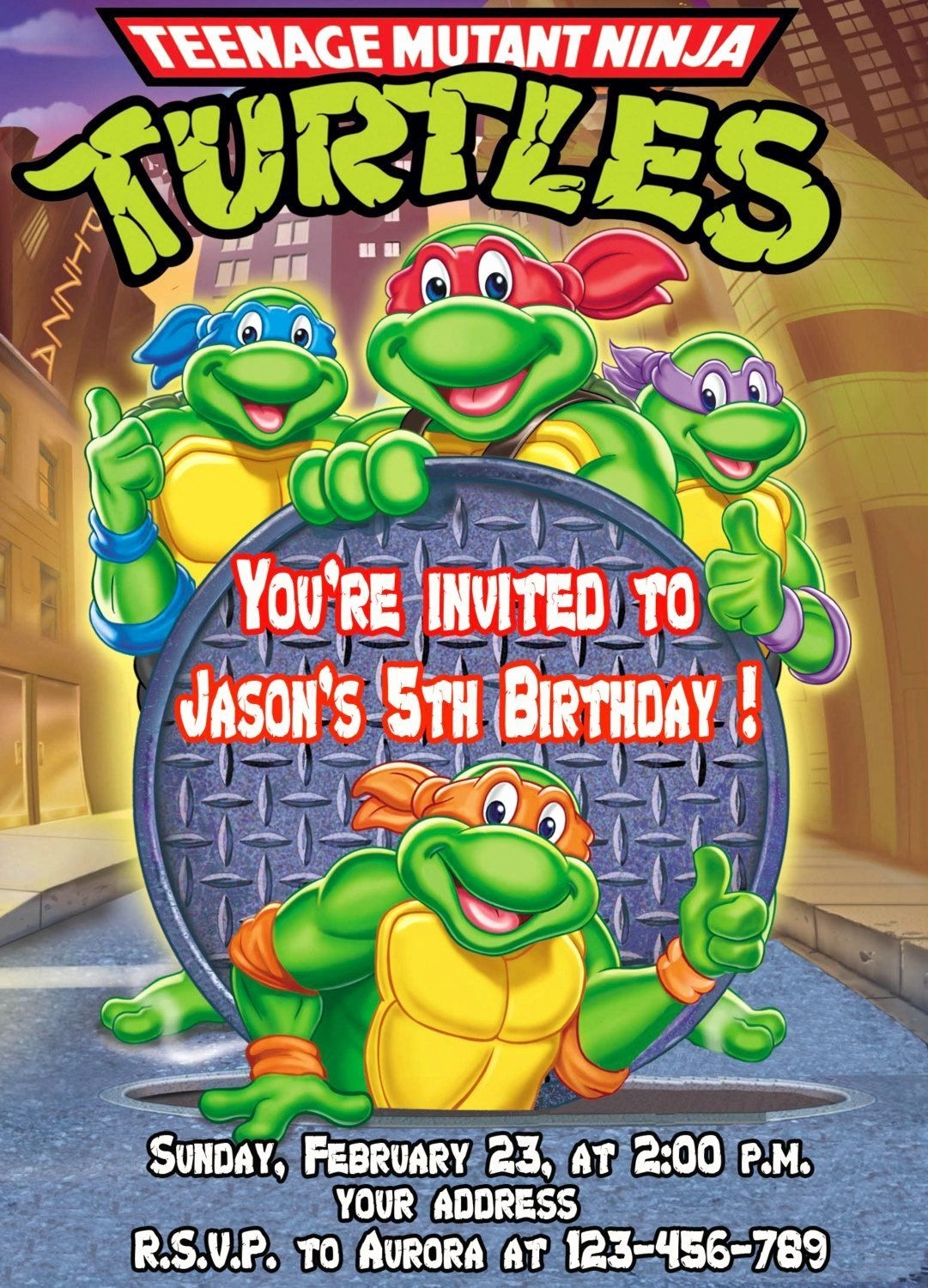 ninja party invite template