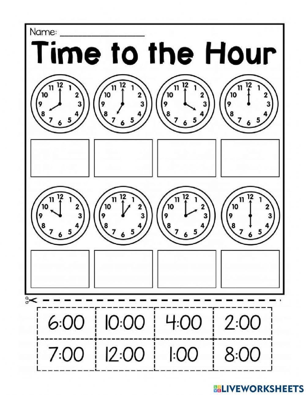 Tell The Time Exercise For Kindergarten Live Worksheets Worksheets 