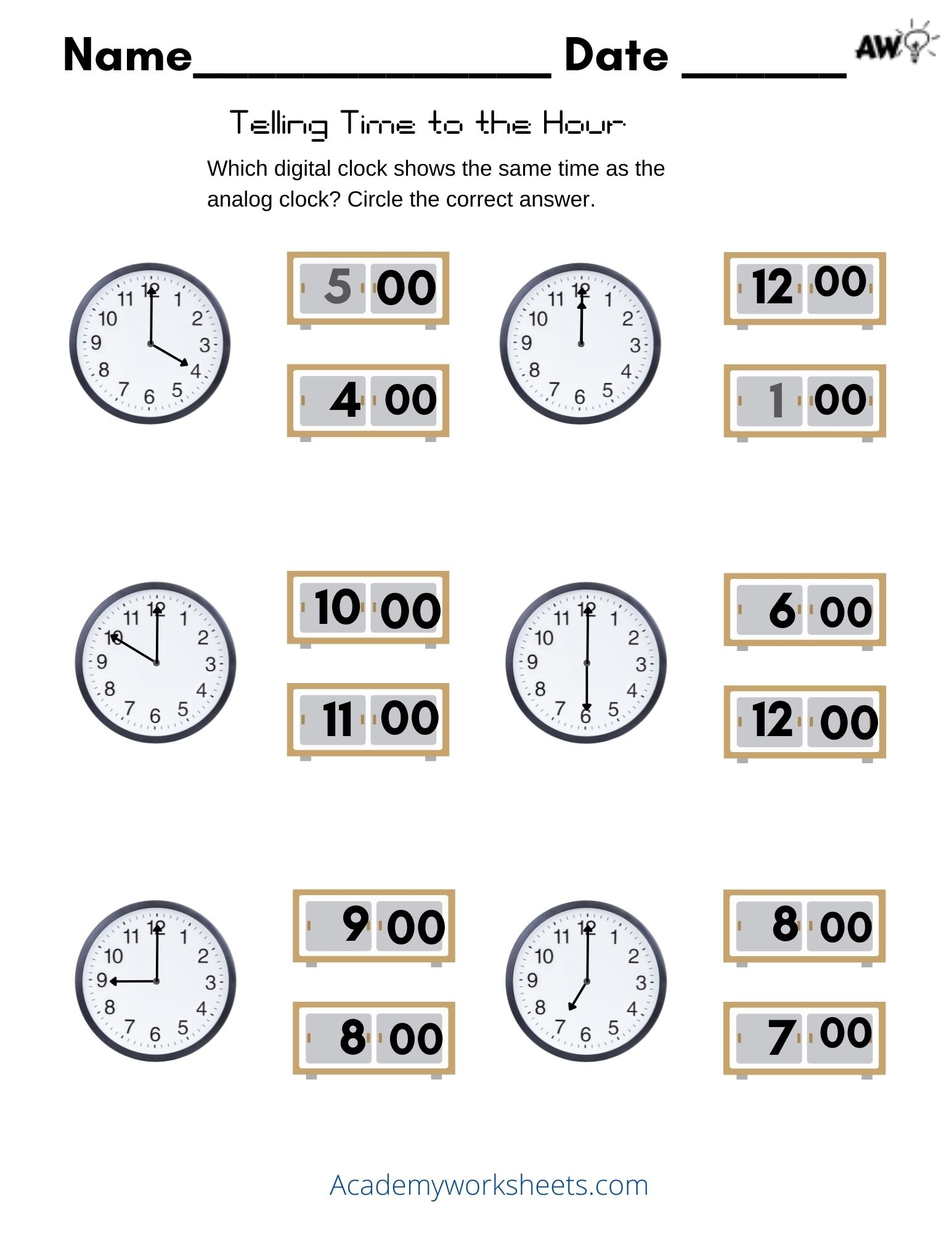 printable clock worksheets pdf