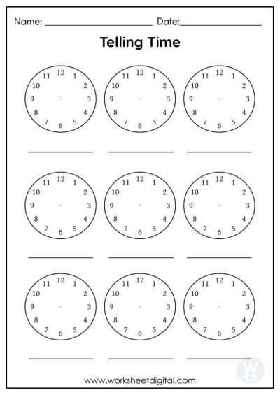 Telling Time Worksheet Digital Worksheets Library