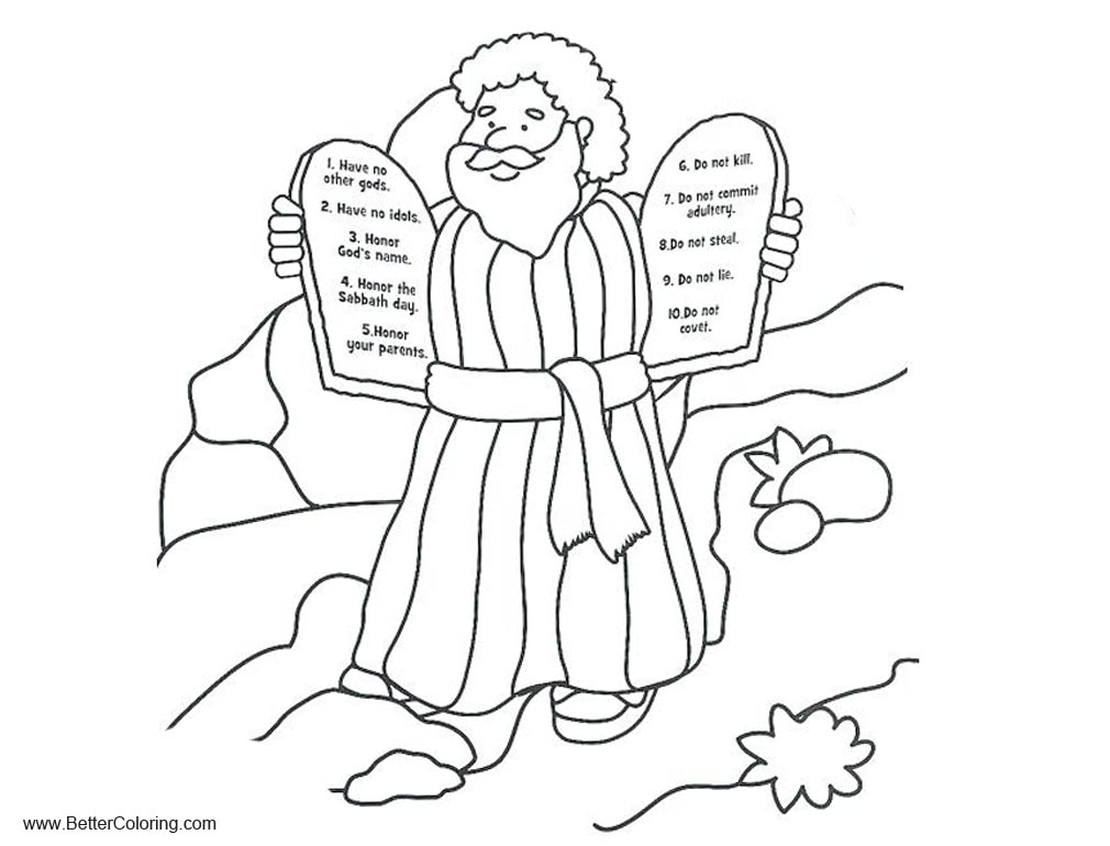 Ten Commandments Coloring Pages Line Drawing Free Printable Coloring 