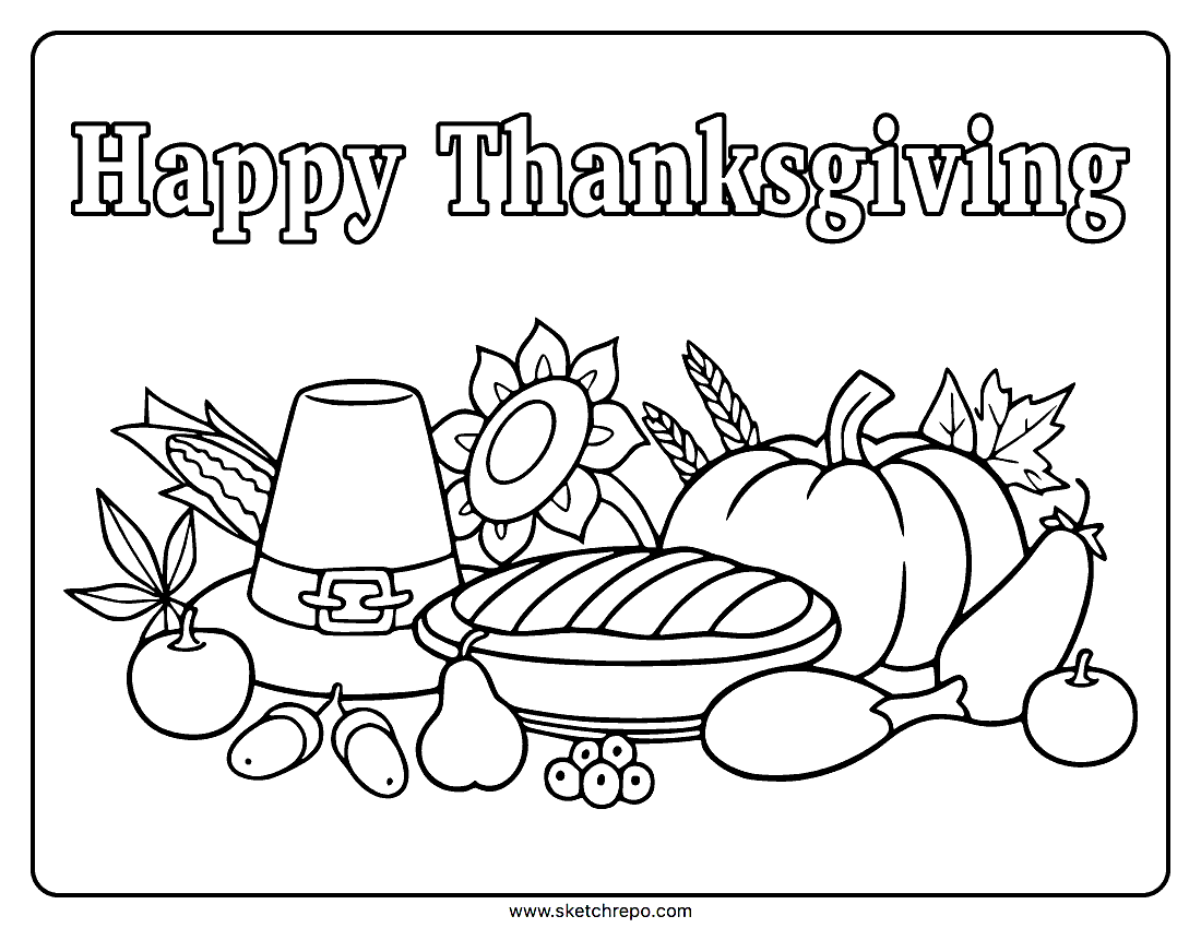 Thanksgiving Coloring Pages Sketch Repo