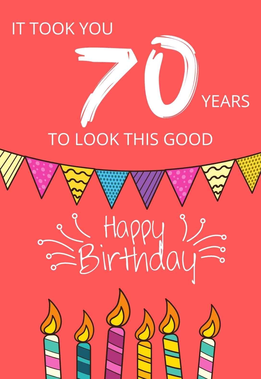 The Best Printable 70th Birthday Cards free PRINTBIRTHDAY CARDS